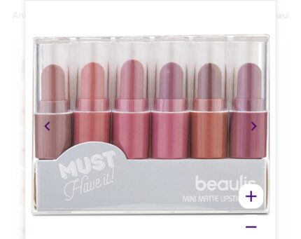 مینی پک ۶ تایی رژ مات کیتی kiti ۲۲۵ برند بیولیس beaulis